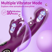 3-in-1 Kaninchen-Vibrator für Frauen LED-Anzeige USB-Aufladbar IPX6 G-Punkt-Stimulator Silikon Erwachsenen-Sex-Schmetterlings-Spielzeug