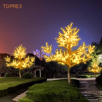 TOPREX Arbre artificiel de cerisier Sakura de 3 m pour intérieur, fausse plante japonaise haut de gamme avec LED jaunes, idéal pour centre de table événementiel