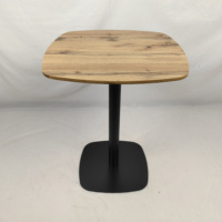 Table de bar ronde minimaliste en MDF avec base en métal noir mat, table de bistrot moderne pour salle à manger, café, petits espaces