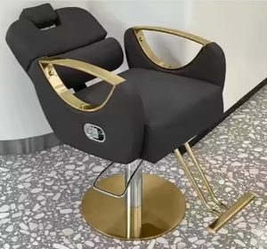 Sillón de Barbero K Nuevo Blanco de Metal Electrochapado para Salón, para Cortar y Teñir el Cabello, con Elevación, Tapizado en Cuero Sencillo, Reclinable - Product Image 6