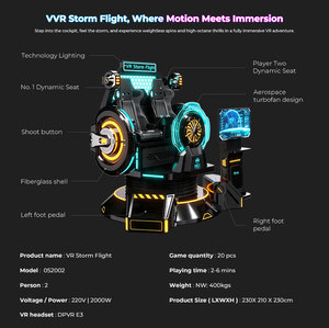 เครื่องเล่นเกมจำลองการบิน Owatch VR Storm หมุนได้ 360 องศา ให้ประสบการณ์เสมือนจริงแบบสมจริง พร้อมเก้าอี้เล่นเกม <span class=keywords><strong>2</strong></span> ที่นั่ง เครื่องเล่นเกมเสมือนจริง 9D - Product Image 3