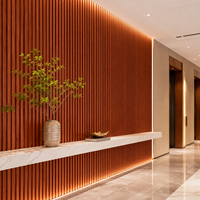 Panel Dinding WPC Tahan Kelembapan Harga Pabrik Desain Kustom Panel Dinding Beralur untuk Pelapis Dinding Hotel Kantor