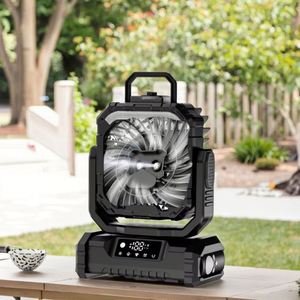 Ventilador Portátil de 20000 mAh, Cinco Velocidades, Carga Tipo C, Ventilador Eléctrico con Rociador de Refrigeración para Exteriores, Ventilador de Mesa USB con Luz LED - Product Image 1