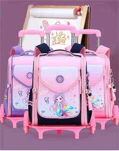 Usine mode enfants bagages sac à dos mignon sirène dessin animé chariot sacs d'école con ruedas <span class=keywords><strong>nina</strong></span> pour les filles mochila escolar extérieur - Product Image 2