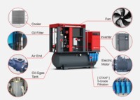 11kw 15kw 16 bar tout en un compresseur à vis 15hp 20hp compresseurs d'air rotatifs industriels avec sécheur pour la découpe laser