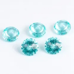 Pierre précieuse Paraiba de couleur bleu vert clair, taille fantaisie, cultivée en laboratoire, qualité VVS - Product Image 2