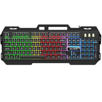 Keyboard Gaming Nirkabel Isi Ulang 2.4G USB Backlight RGB Keyboard untuk Laptop Komputer Desktop Rumah Kantor Gamer