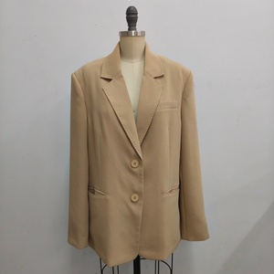 Nouveau manteau de bureau de dame personnalisé à la mode Slim Fit Streamline Blazer à manches longues en marron col en V fermeture à simple boutonnage - Product Image 1