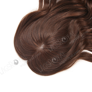 Wigsroyal cuoio capelluto naturale marrone scuro pezzo per <span class=keywords><strong>capelli</strong></span> In Topper corona di lusso europeo Remy <span class=keywords><strong>capelli</strong></span> ricci Toppers per <span class=keywords><strong>capelli</strong></span> corti - Product Image 3