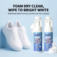 Nettoyant Moussant pour Chaussures 200ML – Détachant Doux pour Baskets Blanches et Chaussures de Sport (Boue, Café, Huile) – Brosse et Pompe Incluses – Formule Délicate pour un Nettoyage Rapide