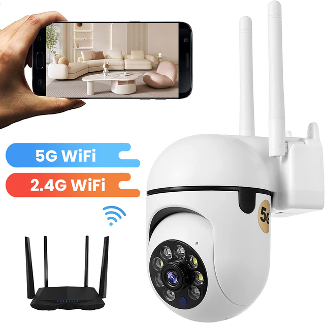 New Wholesale Bidirectional Audio 5GWiFi Security Camera Wireless Security Smart Home Camera Monitor Rotatable Camera