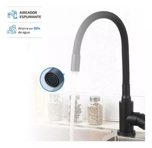 Griferia Cocina Canilla Monocomando Negro Mate Grifo de Cocina con Función Termostática para Hoteles Agua Caliente y Fría - Product Image 5