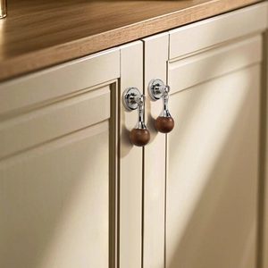 Modern Zinc Alloy T-Shaped Cabinet Handle with Wooden Ball Knob for Dresser and <b>Wardrobe</b> Doors - Product Image 5