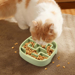 Bestselling Retangular Não Tóxico Silicone Refeição Tamanho Prato <span class=keywords><strong>Pet</strong></span> Slow Eat <span class=keywords><strong>Bowl</strong></span> para Cães Gatos Gestão de Peso Fast Eaters - Product Image 1