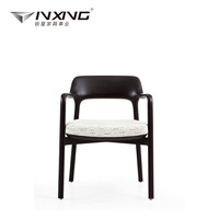 Fauteuil moderne en bois massif avec siège rembourré en velours pour table à manger, mobilier d'intérieur pour hôtel et appartement