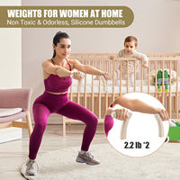 Yumuşak Kavramalı Pastel Silikon El Ağırlıkları, Dökme Demir Özlü, Kadınlar İçin Barre ve Evde Fitness İçin