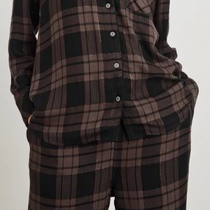 Pigiama da donna Beefey a maniche lunghe, set loungewear da donna, scollo a V, vita elasticizzata, in cotone, comodo per la notte - Product Image 4