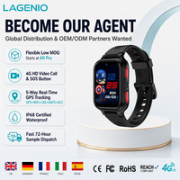 Montre connectée pour enfants LAGENIO K9, design fin, appel vidéo, fonction IA, étanche IP68, SOS, carte SIM 4G, localisation GPS
