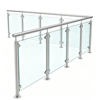 Poteau de clôture en verre en acier inoxydable antirouille personnalisé OEM ODM, balustrade en verre, main courante pour patio arrière-cour
