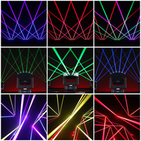 Lumière principale mobile laser Rgb à 6 yeux avec rotation de l'axe XYZ en forme d'éventail Dmx512 effet de scène de contrôle pour DJ Disco KTV Party Club