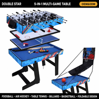 Mesa de Juego Multifuncional 5 en 1 OEM: Billar, Hockey de Aire, Fútbol, Tenis, Baloncesto, Snooker, para Venta al Por Mayor de Mesas de Billar Comerciales