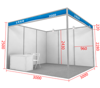 Stand d'exposition moderne imperméable en profilé aluminium modulaire pour stand d'exposition standard de 10x10 pieds. Écran d'occasion par TRUST