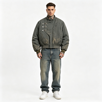 Veste bomber rembourrée à manches amovibles avec boutons-pression pour homme et femme, style universitaire, pour l'hiver