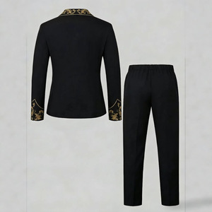 Traje <span class=keywords><strong>de</strong></span> Caballero para Niños, Estilo Barroco, Bordado Dorado, Chaqueta con Solapa <span class=keywords><strong>de</strong></span> Muesca, Pantalones Rectos, Corbata, 3 Piezas, Conjunto para Fiesta - Product Image 3