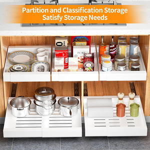 Fourniture chinoise armoires de cuisine sous étagère glissière stockage accrocher tirer armoire organisateur extensible <span class=keywords><strong>tiroir</strong></span> coulissant pour la cuisine - Product Image 6