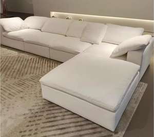 Set di mobili moderni e modulari nordici per divano da <span class=keywords><strong>soggiorno</strong></span> in tessuto di lino minimalismo divano componibile - Product Image 3