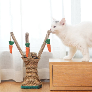 C055 Poteau à gratter écologique en forme de branche pour chat, avec plateau à gratter et jouet d'agitation en sisal, structure d'escalade - Product Image 3