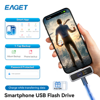 EAGET I30Pro Memoria USB untuk Ponsel Tipe-C Flash Disk dengan Layar LCD 128GB/256GB/512GB Pendrive USB Stick Thumb Drive