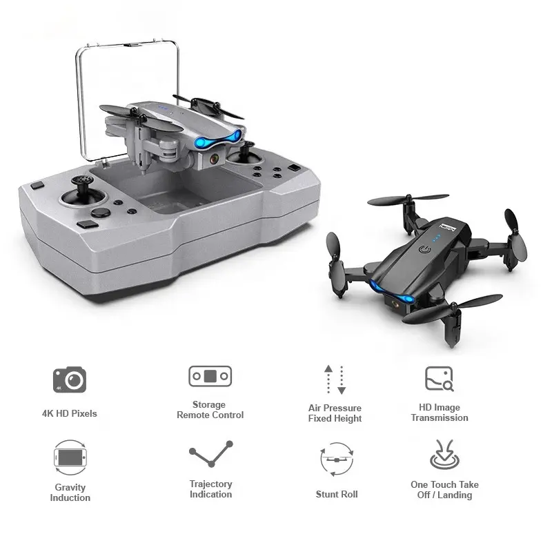 KY906 2.4G Foldable Portable Remote Control Mini Drone Quadcopter With 4K HD Camera For Kids Toy