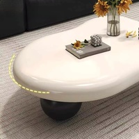 Table basse de salon de luxe en teck nordique, style nuage, inspirée des célébrités d'Internet, créative, petite, artistique et irrégulière