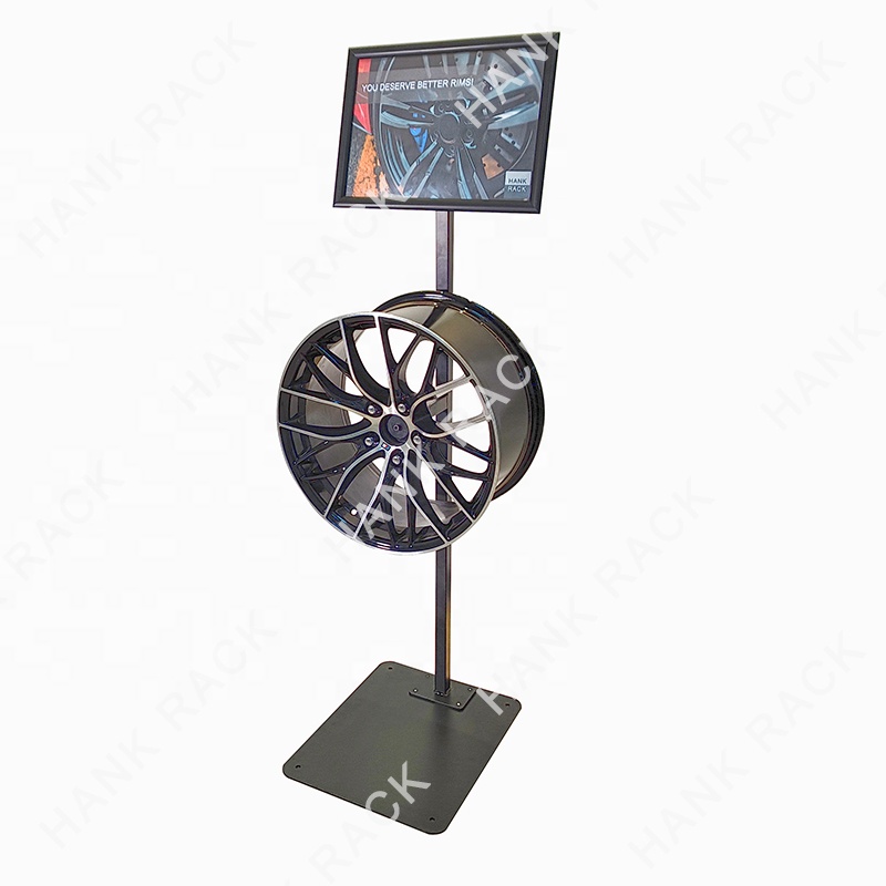 トレードショータイヤセンター修理店回転リムラックスタンド