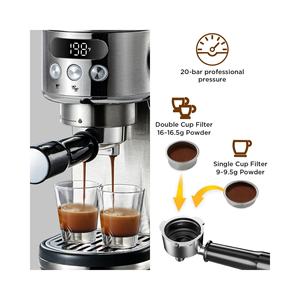 Machine à café expresso portable semi-automatique électrique numérique programmable <span class=keywords><strong>italienne</strong></span> 1230W avec réservoir d'eau de 1,3L pour la maison - Product Image 3
