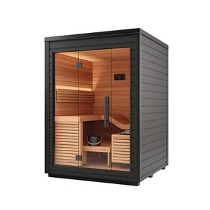 Moderne Indoor-Sauna für 2 Personen, umweltfreundlich, für gewerbliche Nutzung, Großhandel, Massivholz, traditioneller Saunaraum, anpassbare Größe, mit Ofen - Product Image 3