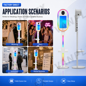 Cabina <span class=keywords><strong>de</strong></span> Fotos DSLR con Pantalla Táctil <span class=keywords><strong>de</strong></span> 15.6 Pulgadas, Sombrilla Ovalada, Metal <span class=keywords><strong>de</strong></span> Grado Aeronáutico, Cabina <span class=keywords><strong>de</strong></span> Selfies Portátil para Alquiler en Fiestas - Product Image 4