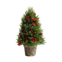 Vente en gros d'usine 18*18*32cm PE Cône de pin durable Ornements de Noël de bureau Scène de vacances Décoration de table d'arbre
