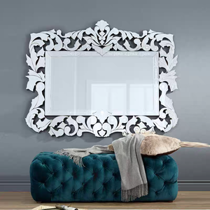 Espejo de Pared Moderno con Espejo Veneciano y Cristal con Diamantes Triturados + Cristal para Vestidor, Tamaño y Diseño Personalizables - Product Image 3