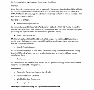 Nuevas Piezas de Engranajes de Transmisión Mecanizadas por CNC, Acero Forjado (20MnCr5), Alta Precisión Automotriz (+/-0.01mm) - Product Image 6