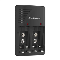 PUJIMAX – chargeur de batterie universel nimh nicd 1.2v, chargeur de batterie 9v, station de charge de batterie pour horloge ventilateur jouets