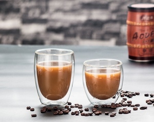 Vaso de Vidrio Borosilicato de Doble Pared Transparente de 250/350/450 ml, Personalizado y Superventas, con Tapa para Café, Capuchino, Leche y Otras Bebidas de Oficina - Product Image 5
