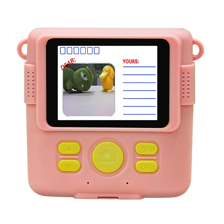 هدية الأطفال لعبة صغيرة كاميرا بشاشة LCD للأطفال طباعة حرارية فورية صورة بالأبيض والأسود