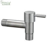 Robinet mural léger en acier inoxydable 304 OEM, design moderne, petit robinet d'évier pour lavabo et machine à laver