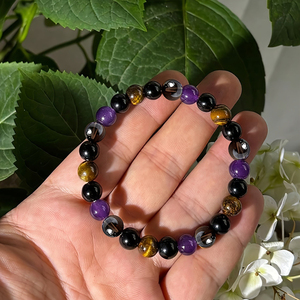 Pulsera de <span class=keywords><strong>Cuarzo</strong></span> <span class=keywords><strong>Ahumado</strong></span> Imitación Amatista Ojo de Tigre Natural 2026, Pulsera de Regalo Exquisita y Económica al por Mayor - Product Image 6