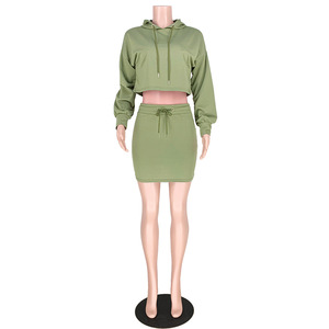 Ensembles deux pièces : Jupes à capuche et combinaisons à cordon de serrage pour femme – Tendance mode - Product Image 5