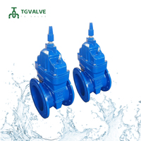 Vanne à opercule manuelle en fonte ductile, étanche, DIN3352 F4 PN16 DN150-DN500, à brides, EPDM, époxy bleu, exportation internationale