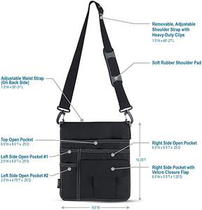 กระเป๋าคาดเอวลายตัวอักษรมีซิปกระเป๋าคาดเอวกันน้ำทำจากโพลีเอสเตอร์สำหรับร้านอาหารผ้ากันเปื้อนสำหรับเก็บของสไตล์เวียดนาม - Product Image 3