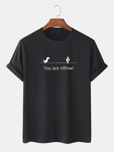 <b>Women</b>’s <b>Black</b> Graphic T-<b>Shirt</b> – Short Sleeve Round Neck Casual “You Are Offline” Printed Top - Product Image 2